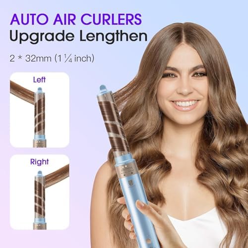 Hot Air Styler, Blow Dryer Brush with Negative Ionic, Auto Hair Wrap Curling Irons Airflow Hair Curlers, Multi Styler for Volumizing, Straight, Wavy, Curly Hair - Image 3