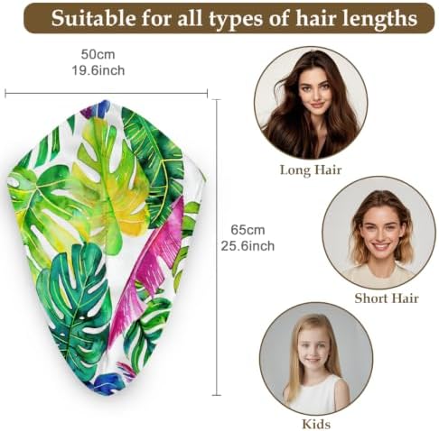 Hair Towels(Vibrant Tropical Monstera Leaves) - Image 2