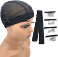 Wig Cap with Guideline Map for Wig Making, Stretchable Mesh Dome Caps with 1 Elastic Band and 4 Wig Combs for Beginners Sewing Wig (Large: 23"-24", 13 * 6 Frontal) by Atimiaza