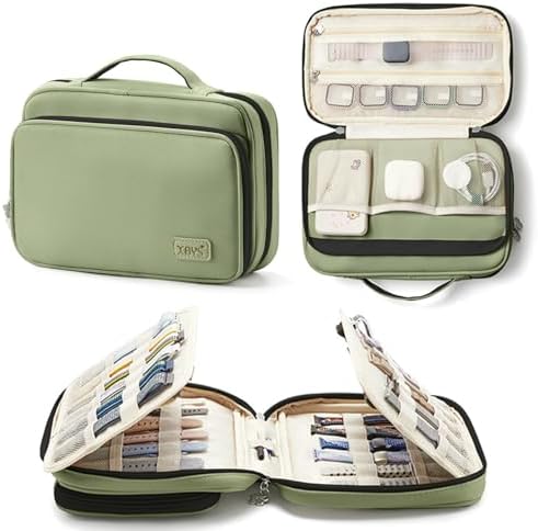 Watch Band Organizer Bag, 36-Slot Storage Case for Straps, Green by Linpr