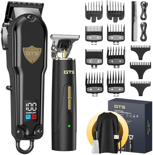 GTSPro Hair Clippers for Men, Clippers and Trimmers Set, Barber Clippers, Electric Hair Trimmer with Box, Gifts for Men Black by GTSPRO
