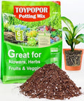 TOYPOPOR Potting Soil for All Indoor Houseplants, (6qt) Contains Perlite, Peat Moss, Coco Coir, Rice Charcoal, Well Draining Potting Mix Light, Aerated Texture for Healthy Plant Roots, Fast Growth by TOYPOPOR