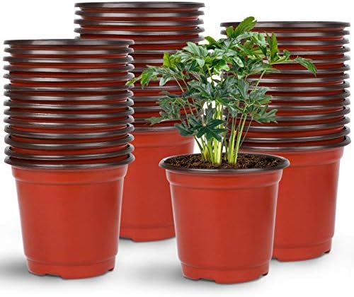 Augshy Nursery Pot, 75 Pcs 4 Inches Plastic Nursery Seed Starting Pots by Augshy