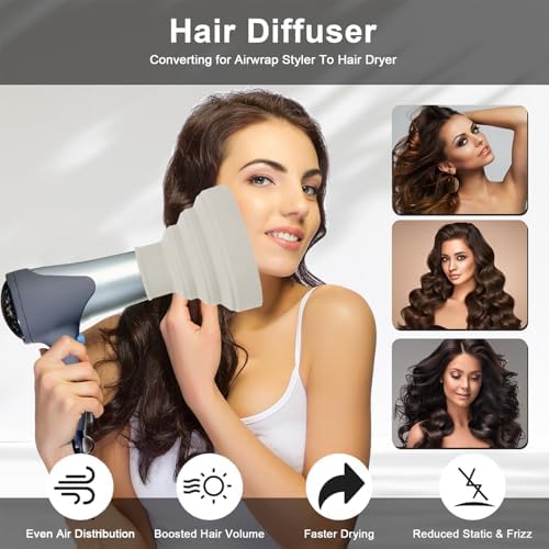 Universal Collapsible Hair Dryer Diffuser Attachment-Foldable Portable Travel and Easy Storage Hair Diffuser Fit Most Hair Dryers with Nozzle Diameter D-1.575Inch to 1.968 Inch (4-5cm)- Stone - Image 5