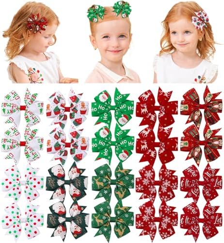 choicbaby 20PCS 3＂Christmas Hair Bows Toddler Hair Bow Clips by choicbaby
