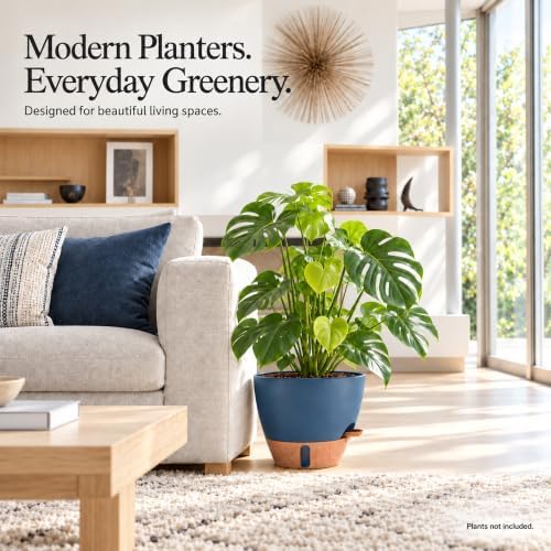 12/10/8 inch Plant Pots, Large Plastic Self Watering Planters - Image 6