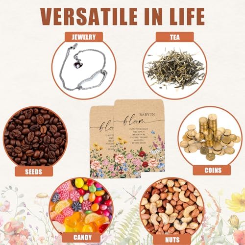 JarThenaAMCS 100Pcs Baby Shower Seed Packets Spring Wildflower Self Adhesive Kraft Envelopes with Thank You Tags Baby in Bloom Seed Storage Pockets for Garden Party Favors Supplies - Image 6