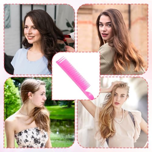 2 Pcs 3 Row Styling Comb for Natural Detangling, Curling Hair Styling Brush Unbraider Teasing Rat Tail Comb Used for Combing, Separating and Shaping Curls (Pink) - Image 5