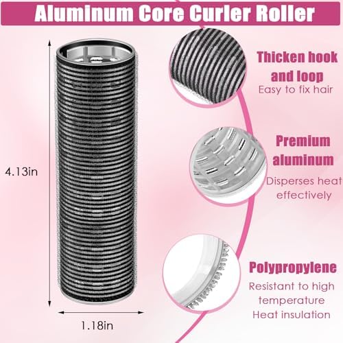 WILLBOND 4 Pcs Aluminum Thermal Hair Rollers for Women, 4.1 X 1.2 Inch - Image 2