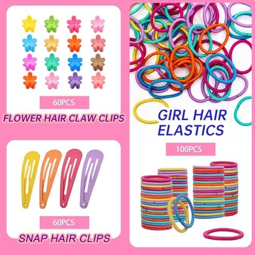 Hair Accessories for Toddlers, 220pcs, Colorful Mini Flower Claw Clips for Toddlers Cute Tiny Snap Hair Clips Metal No Slip Snap Hair Barrettes for Baby Fine Hair - Image 5
