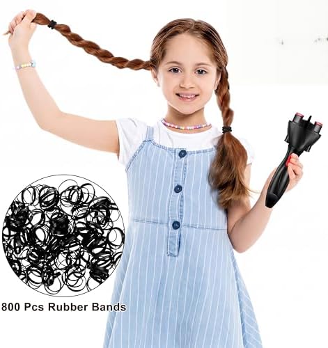 Honoson Automatic Hair Braiding Machine with 800 Mini Rubber, Black - Image 6