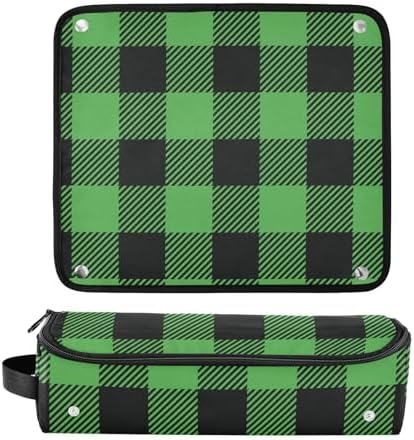 Buffalo Plaid Hair Tools Travel Bag Portable Carrying Case Travel Pouch Organizer with Heat Resistant Mat for Hair Dryer Flat Irons Curling Iron - Image 3