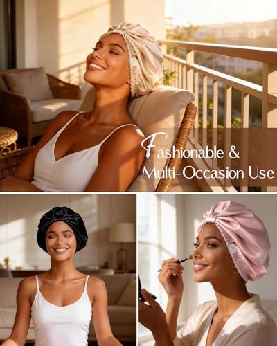 YANIBEST Breathable Soft Breeze Satin Bonnet for Sleeping,Silk Feeling Cap - Image 5