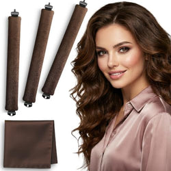 VISOFO Heatless Curls Overnight, Rods for Blowout Look, 3 Set, Brown by VISOFO
