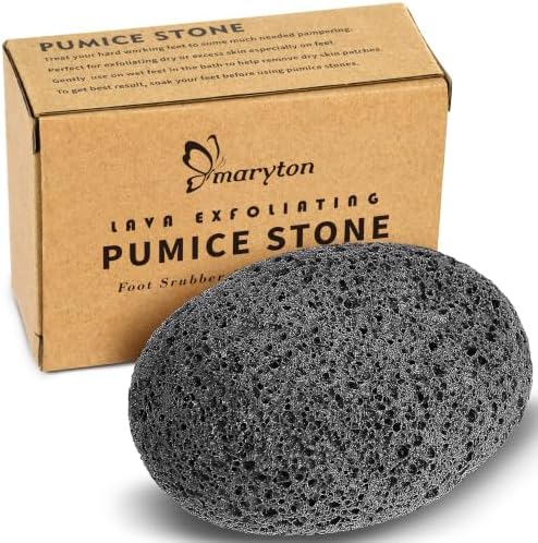 Maryton Natural Pumice Stone for Feet - Lava Foot Exfoliator Scrubber Pedicure Tools, Dead Skin Corn Callus Remover for Feet and Hands, 1 Count by MARYTON
