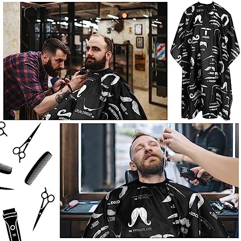 FEBSNOW Barber Cape Professional Hair Cutting Cape with Neck Duster Brush - Image 7