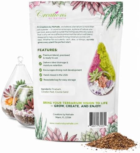 Creations by Nathalie Succulent Terrarium Soil Mix & 1oz Plant Food Kit - Image 7