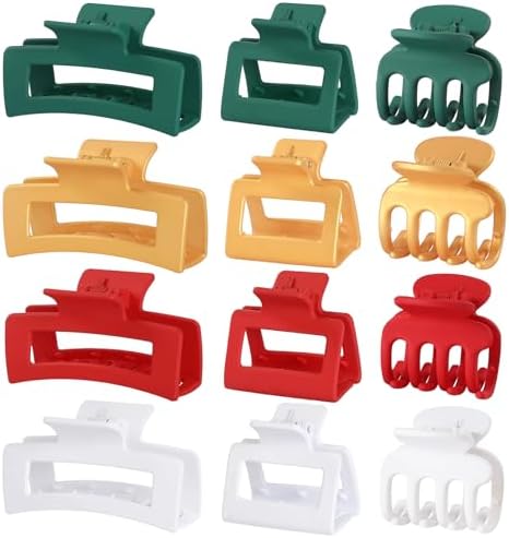 SMKSL 12 Pcs Hair Claw Clips for Women & Girls 3 Styles Hair Accessories by SMKSLHAIRCLAWCLIP