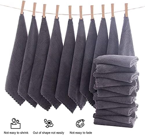 MOONQUEEN Ultra Soft Premium Washcloths Set - 12 x 12 inches - 72 Pack - Quick Drying - Highly Absorbent Coral Velvet Bathroom Wash Clothes (Grey) - Image 3