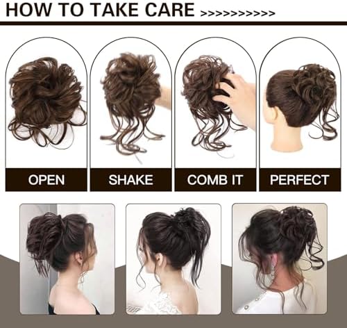 HMD 5 Pieces Messy Hair Bun Hairpiece Tousled Updo for Women - Image 5