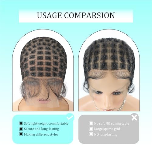 Braided Wig Cap with Baby Hair for Crochet Braids - Glueless Double Full HD Lace Wig Cap for Black Women (107-Sections) - Image 6