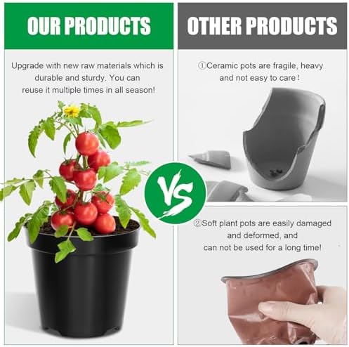 RooTrimmer 40 Pack 4 Inch Plant Nursery Pots with Mesh Pad, Sturdy Plastic Flower Planter Pots with Drainage Holes, Seed Starter Pots for Planting Seedings Cuttings Succulents Indoor Ourdoor, Black - Image 4