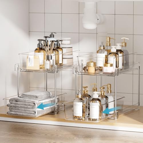 Vtopmart 2 Pack Pull Out Bathroom Under Sink Organizer (S-Standard) - Image 2