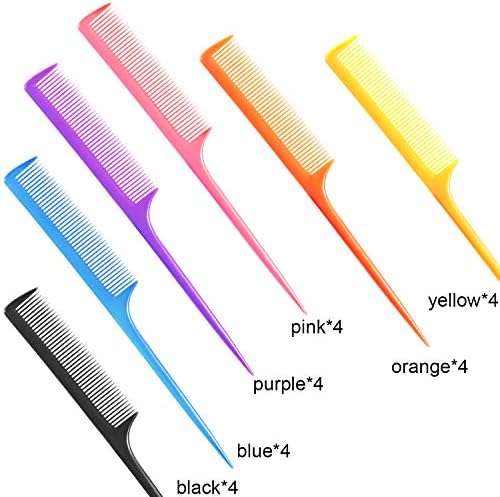 Yaomiao 24 Pcs Rat Tail Combs Bulk Braiding Comb for Woman Parting Combs - Image 5