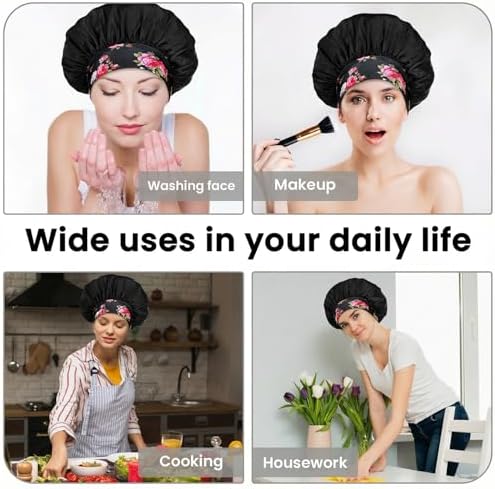 WLLHYF Silk Bonnet for Men, Satin Bonnet Elastic Band Silk Sleep Cap Soft Adjustable Hair Cap Hair Wrap for Women Sleeping - Image 5