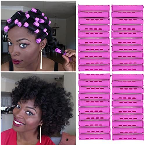 Perm Rods Set for Natural Hair 40pcs Plastic Cold Wave Rods for Long Short Hair Rollers Large Hair Curling Rods for Women Purple - Image 2