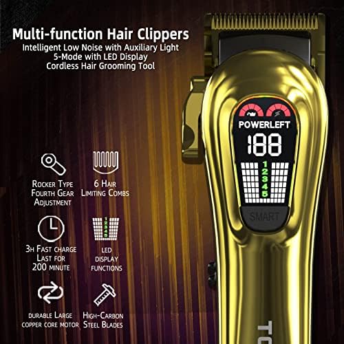 TCMKY Hair Clippers for Men Barber Clippers Rechargeable Hair Trimmer Kit - Image 3
