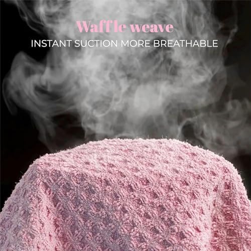 MaopaoBeauty Microfiber Hair Towel Wrap - 2Pack Hair Head Drying Curly Fast Absorbent Dry Anti Frizz Twist Plopping Long Shower for Women (2Packs,Green and Pink,10.6x27.5inch) - Image 4