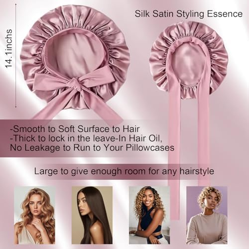 Silk Bonnet for Sleeping Women Satin Cap Reduce Frizz & Hair Breakage - Image 4