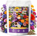 5,000+ Wildflower Seeds Bulk Mix - 15 Varieties California Wildflower Seeds for Hummingbirds, Butterflies-Perennial & Annual Seed -, & Cut Flowers - for Outdoors Pollinator Garden by MIXRUGBACWATER
