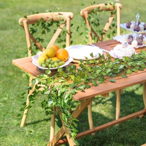 CQURE 120 Pack 840Ft Artificial Ivy Fake Vines,Ivy Garland Greenery Garland Fake Hanging Plants Vines Aesthetic Green Leaves for Bedroom Wedding Party Garden Wall Room Decor - Image 5