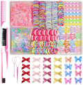 Soft Elastic Hair Ties，Colorful Hair Bobbles for Girls, Multicolor Hair Accessories Set with Hair Tail Tools & Cute Mini Hair Clips (Jumbo Pack(1000PCS)) by Unknown