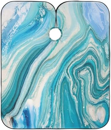 Blueangle Blue Marbling Barber Cape - Adjustable Waterproof Polyester Cape for Hairdresser Styling & Home, 65'' x 55'' by Blueangle
