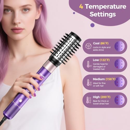 Vincofy 7 in 1 Hot Air Styler,1500W Hair Dryer Brush with Auto-Wrap Curlers - Image 3