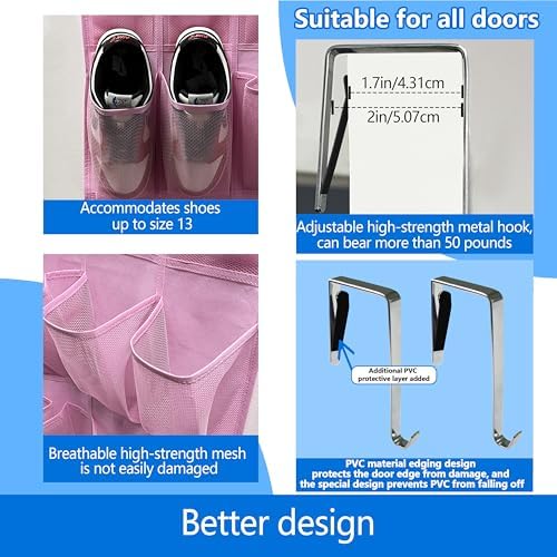 Shoe Rack for Door, Over Door Shoe Organizer for Closet - Image 4