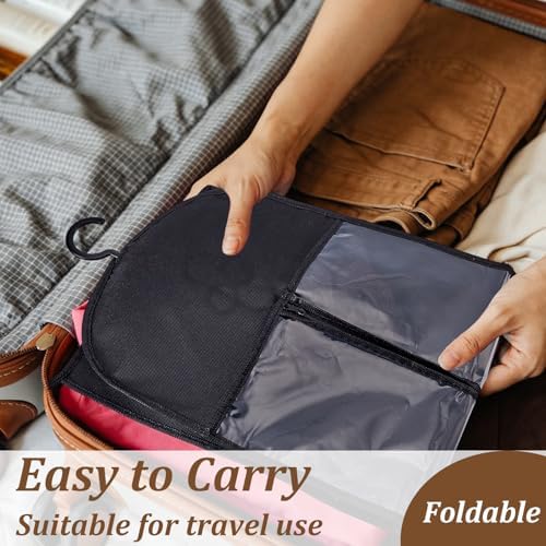 AHANDMAKER 12Pcs Hair Extension Holder Wig Storage Bags with Hanger for Multiple Wigs Dust Proof Hanger for Home Travel Hair Salon Hair Extensions, Accessories, Black, 31.49 Inch - Image 4