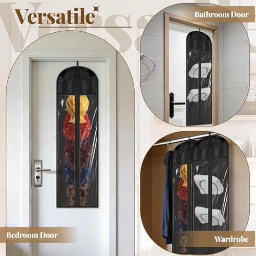 3 Set Wig Storage Organizers for Multiple Wigs Strorage Bags with Hangers Racks Dust-proof Space Saving Hair Extensions Hanging Holder for Hat Tie Scarf Handbag Towel Accessories - Image 5