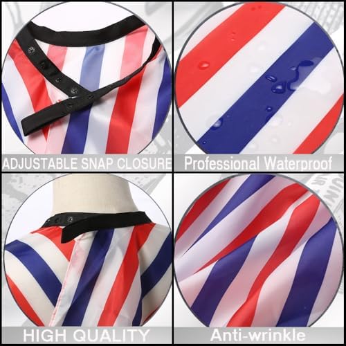 Professional Hair Cutting Cape with Neck Duster Brush, Salon Barber Cape, Hairdressing Accessories (Multicolor Stripe) - Image 5