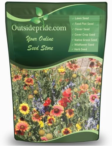 Outsidepride Dryland Wildflower Seed Mix - 5 lbs. Colorful Blend of Drought Tolerant, Annual and Perennial Wildflower Seeds for Attracting Pollinators in Arid States & Xeriscapes by Outsidepride