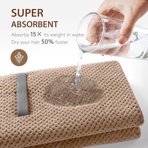 YFONG Large Microfiber Hair Towel Wrap for Women, 26" X 40" Super Absorbent - Image 6