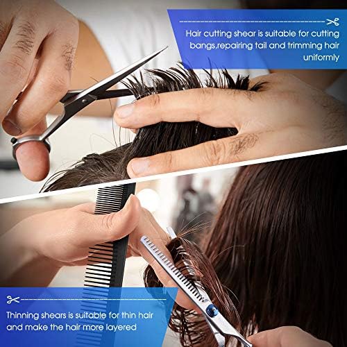 Hair Cutting Scissors Kits, 10 Pcs Stainless Steel Hairdressing Shears Set Professional Thinning Scissors For Barber/Salon/Home/Men/Women/Kids/Adults Shear Sets - Image 6