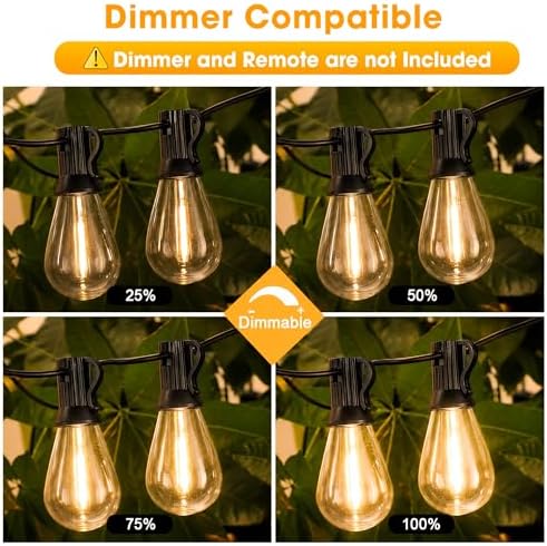 GvvooHome Outdoor String Lights, 25FT LED Waterproof Patio Lights - Image 3