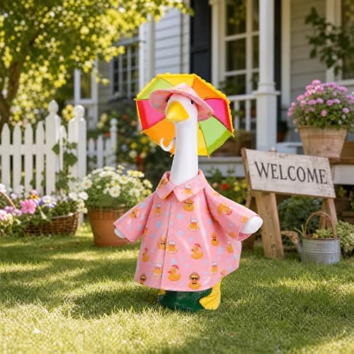 3 Pcs Raincoat Porch Goose Outfits, 23" Lawn Goose Statue Costume Cloth - Image 4