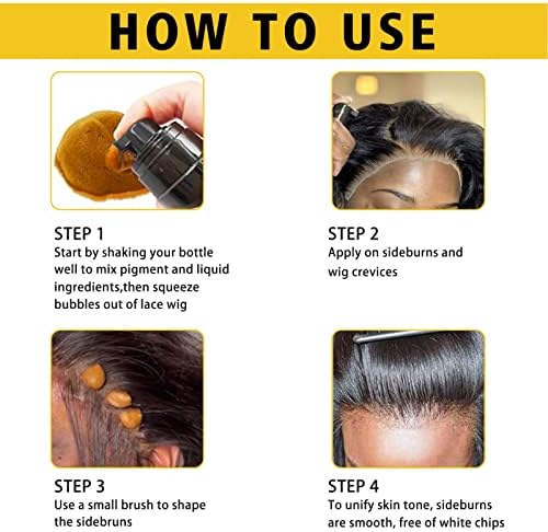 Lace Tint Melting Mousse for Women's Toupees, Hairpieces and Wigs - Natural Finishing Color, Wig Glue and Tool Set (Light Brown) - Image 6