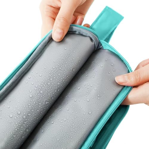 Kids Toiletry Bag for Girls, Travel Toiletry Bag for Little Young Girls Cosmetic Bag Makeup Bag Waterproof Hanging Wash Bag Toddler Toiletries, Panda Green Teal - Image 5