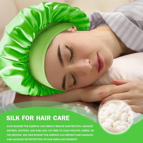 Satin Silk Bonnet for Hair, Double Layer Sleep Cap for Men & Women - Image 4
